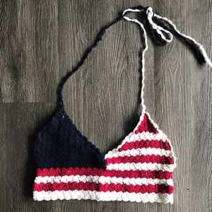 Crochet American Flag Bralette